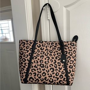 KATE SPADE Cara Leopard Leather Handbag